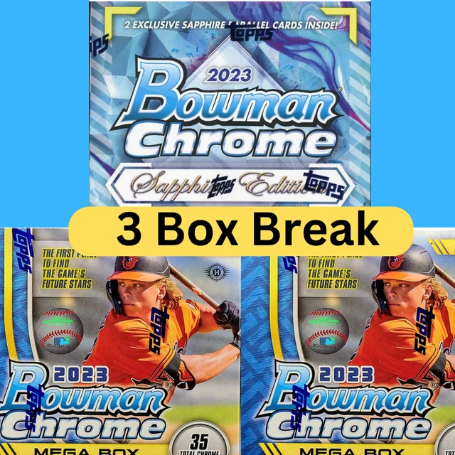 2023 BOWMAN CHROME Sapphire Hobby + Chrome Megas Baseball PYT 3 Box