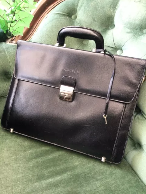 OSBORNE BLACK LEATHER Executive Briefcase Never Used 17.99 PicClick UK