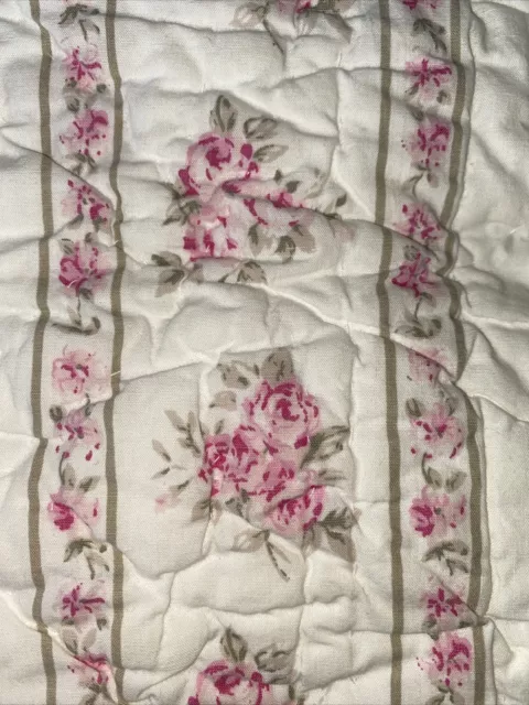 Simply Shabby Chic Pillow Sham Quilted Cotton Pink Flowers Floral standard
