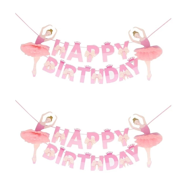 2 pcs Mädchen Banner Geburtstag Party Banner Geburtstag Partei Flagge