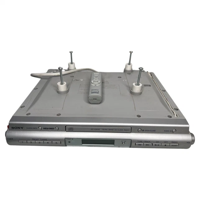 SONY ICFCDK50 UNDER CD Player AM/FM Radio AUX Input Remote