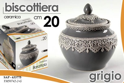 Alt Bianca PABEN Barattolo portavivande Biscottiera in Ceramica con Angelo e Cuore cm.20,5 Idea Regalo 