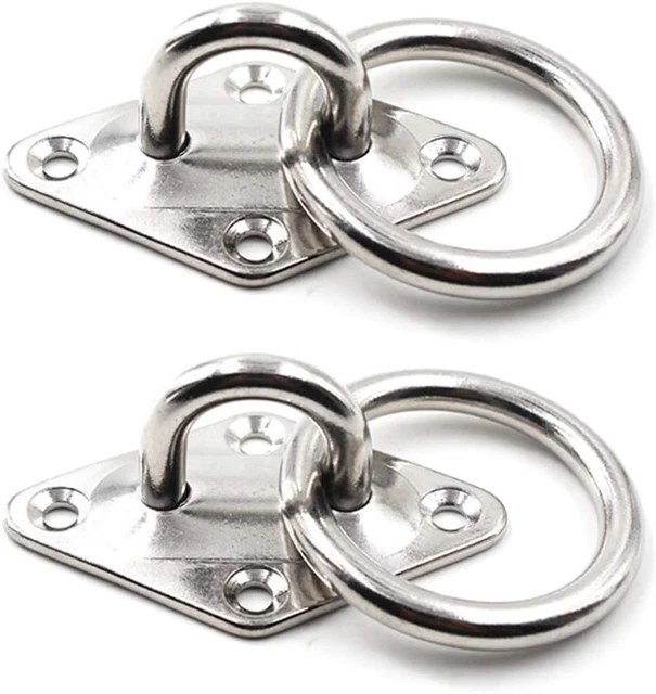 304 Stainless Steel Diamond Eye Pad Plate with Ring 5/16" 8Mm Anchor Mount Great