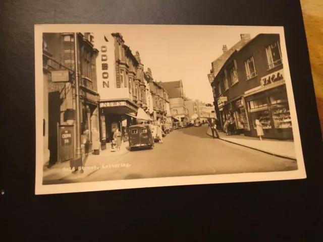 RP 1950s Postcard Kettering  Northamptonshire Gold Street Shopping Parade