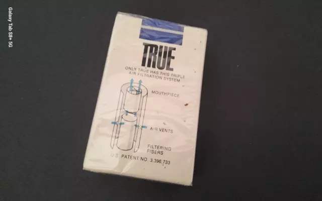 Ancien ET RARE paquet NEUF de Cigarettes TRUE . COLLECTION TABAC FUMEUR