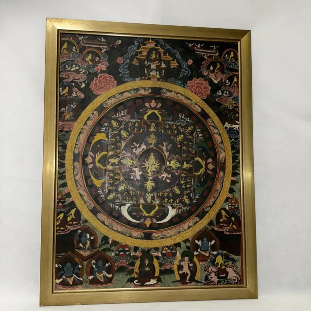 Thangka Bild Mandala Buddha Lebensrad Buddhismus Buddhist art