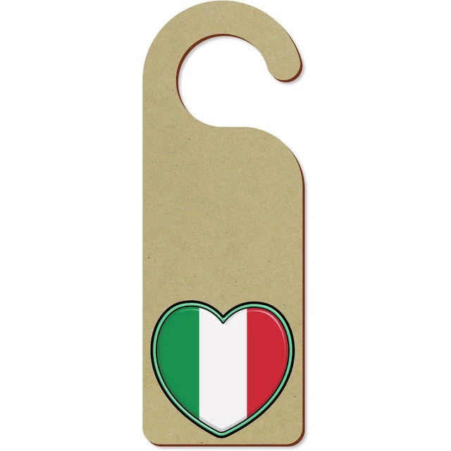 'Corazón de bandera de Italia' 200 mm x 72 mm Colgador de puerta (DH00034888)