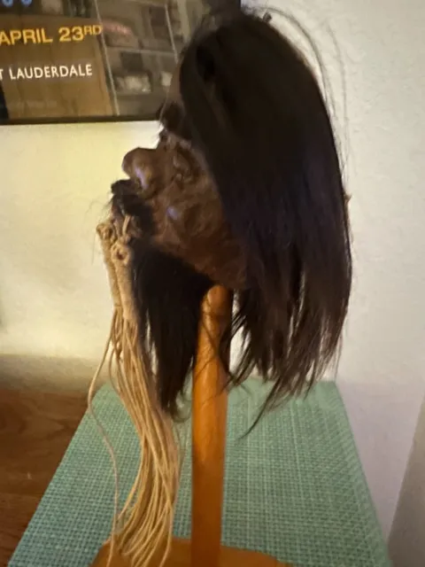 Wild Haired Warrior Jivaro Shrunken Head -Tsantsa