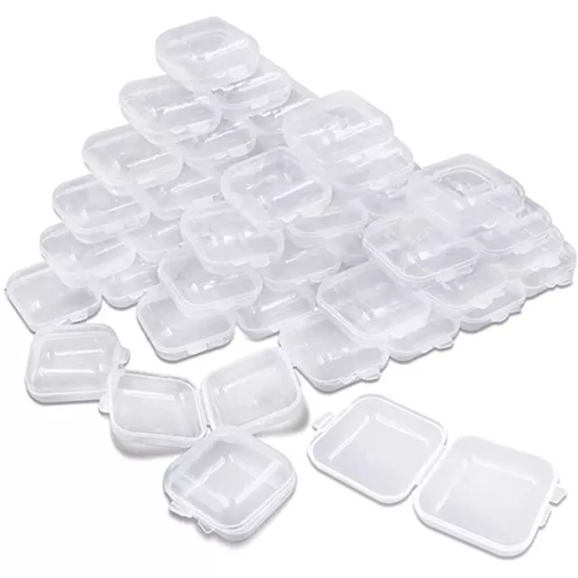 50Packs Small Clear Plastic Storage Containers,Mixed Empty , Case with Lids9909