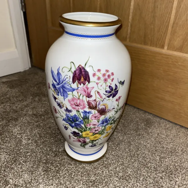 Alpine Glory Franklin Mint Porcelain Vase Chelsea Flower Show by Marjorie Blaney