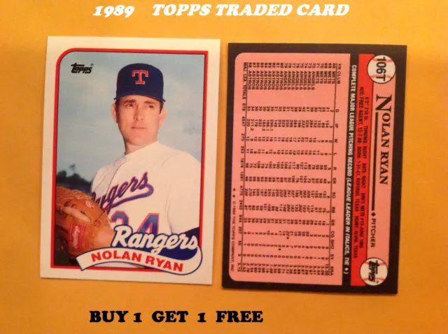 1989 Topps Traded #106T Nolan Ryan Rangers HOF Legend  ( Buy 1 get 1 free )