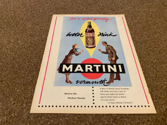 Framed Colour Advert 14X11 Martini Vermouth