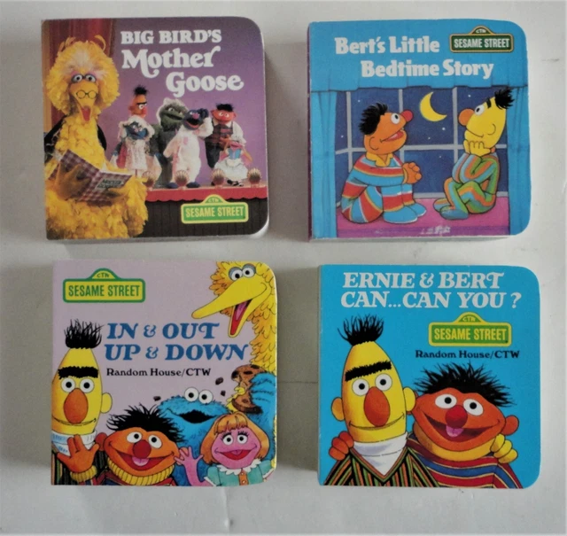 4 VTG UNREAD Sesame Street Chunky Books Bert's Little Bedtime Story Big