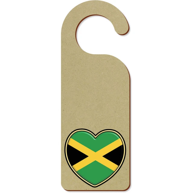'Corazón de bandera de Jamaica' 200 mm x 72 mm colgador de puerta (DH00034889)