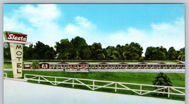c1960s Harrison Arkansas Siesta Motel Best Western Vintage Postcard