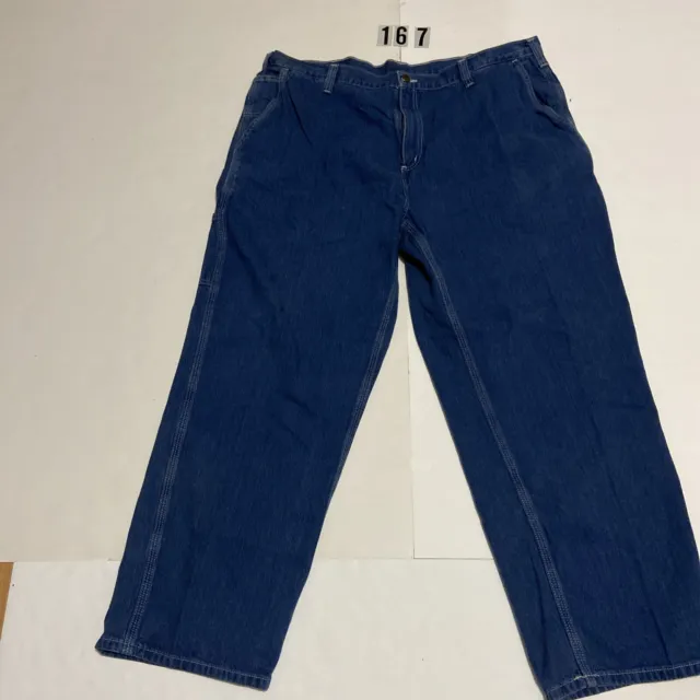 mens Carhartt dungaree fit size 42x30 straight leg carpenter blue jean