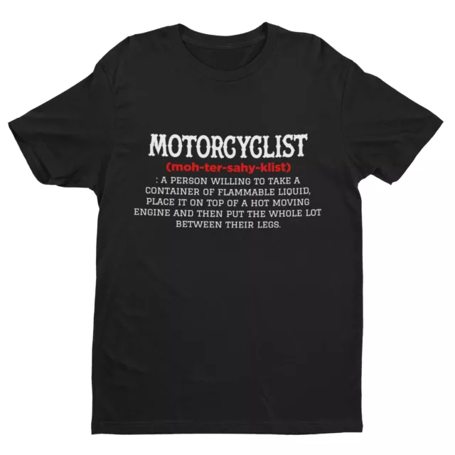 MOTORCYCLIST Dictionary Definition Funny Biker T Shirt Gift Idea Motorbike Lover