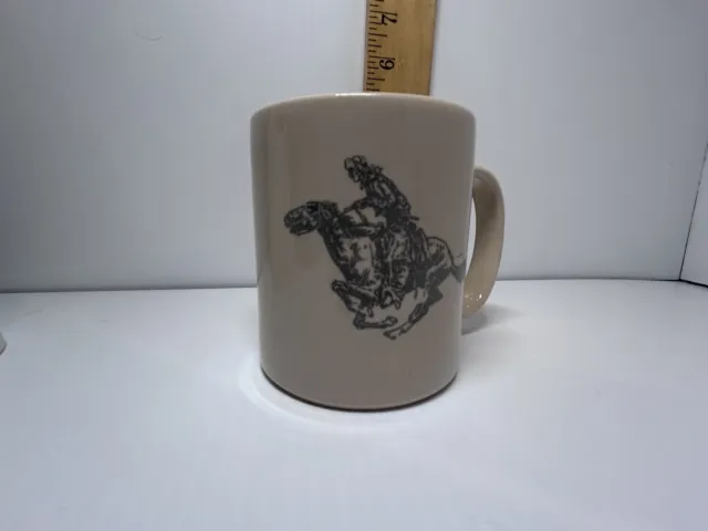 Marlboro Man Cowboy Coffee Mug Cup Rodeo Western Horse White Glass