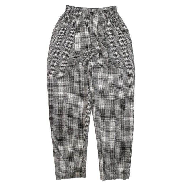 Pantaloni Check Grigi Regolari Lana Conico Donna W21 L25