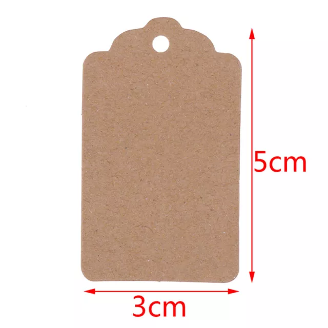 100Pcs Blank Kraft Jewelry Price Label String Price Tags With String 20m .-lm 3