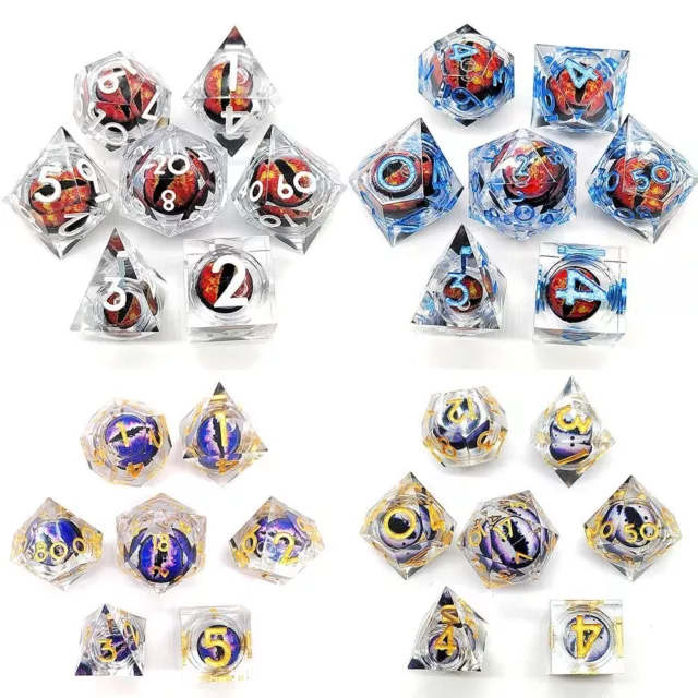 7PCS Crystal Halloween Longan Dice Party Toys Game Dices  Party