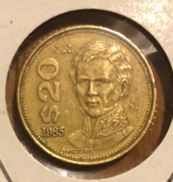 1985 Mo Mexico  20 Pesos Brass Coin -21MM- KM#508