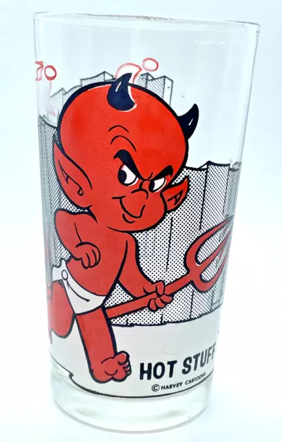 Hot Stuff/Lil Devil Pepsi Glass Tumbler Harvey Cartoons 12 oz. 5" High Vintage