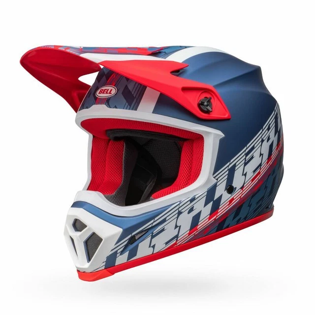 Bell MX-9 MIPS Offset Matte Blue Metallica White Helmet