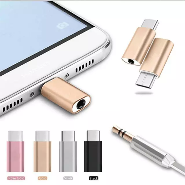 Metal Type-C To 35mm AUX Jack Earphone USB-C  Headphone Audio Adapter