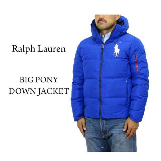 Polo Ralph Lauren Big Pony Hooded Down Puffer Jacket Coat - Royal (White Pony)
