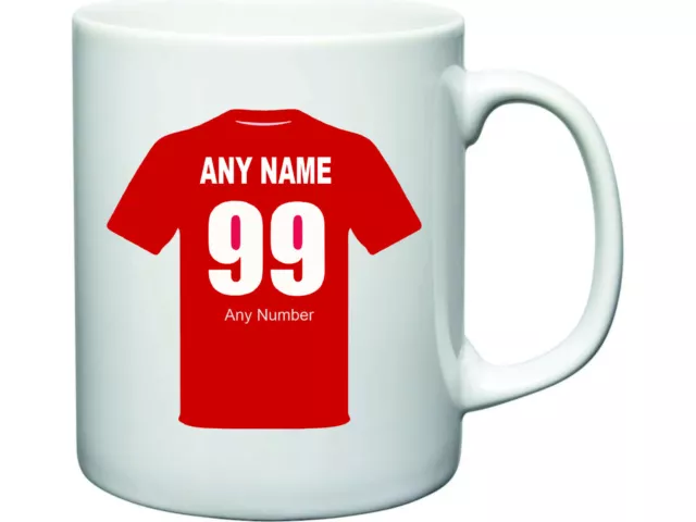 Liverpool Football Club Mug Personalised with your own number and text xmas gift