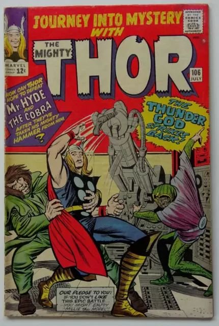 Comic Book- Journey into Mystery with Mighty Thor #106 Kirby & Lee 1964