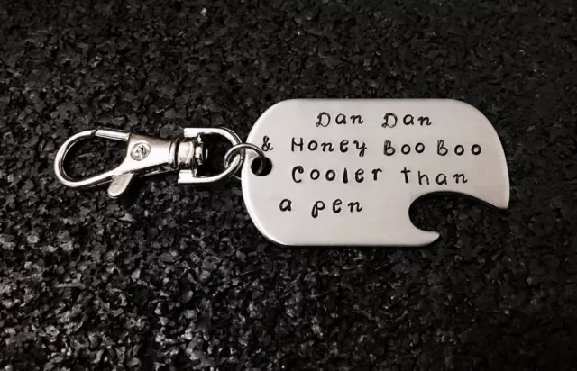 personalised hand stamped stainless steel Bottle Opener Father's Day key chain