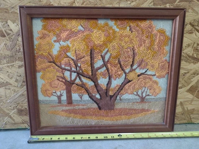 Crewel de otoño otoño crewel bordado vintage