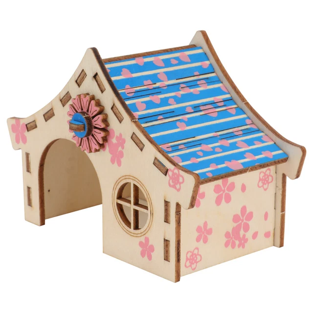 2 Pcs Hamsterhaus Hölzern Verstecktes Kleintierversteck Spielzeug Für Rennmäuse