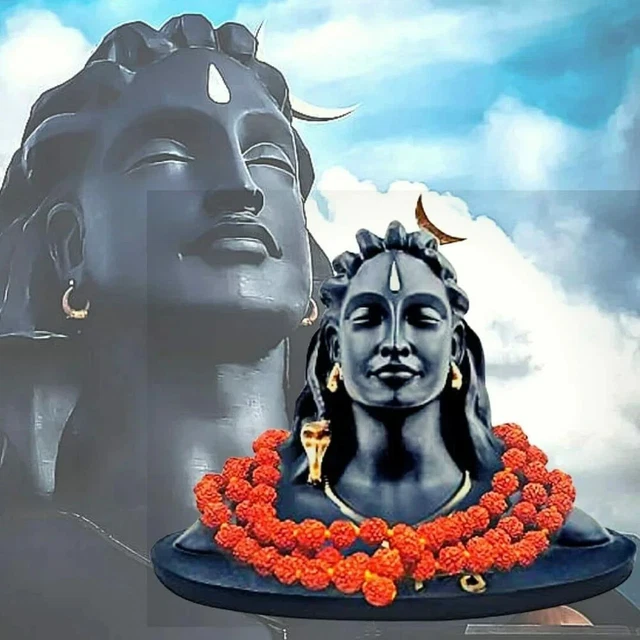 5&amp; BLACK ADIYOGI Lord Shiva Shankara Mahadev Statue Car Dashboard Idol ...