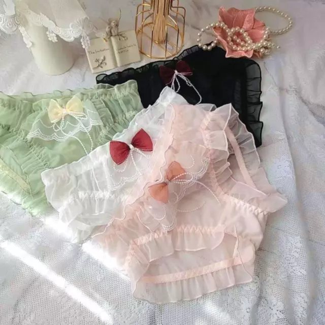 LOLITA SWEET GIRL Lace Panties Bow Briefs Sheer Underwear Japanese  Underpants £4.31 - PicClick UK