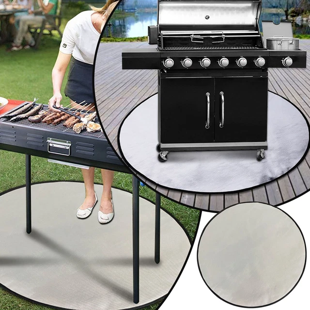 Fire Pad Barbecue Pad High Temperature Pad Circular Fire under Grill Mat Large