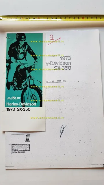 Harley-Davidson SX 350 1973 depliant USA originale brochure + scheda tecnica