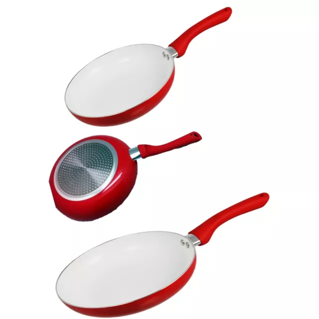 Buckingham Induction Frying Pan with Ceramic Non-Stick coating, Red