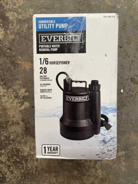 Everbilt SUP54-HD 1/6hp Plastic Submersible Utility Pump