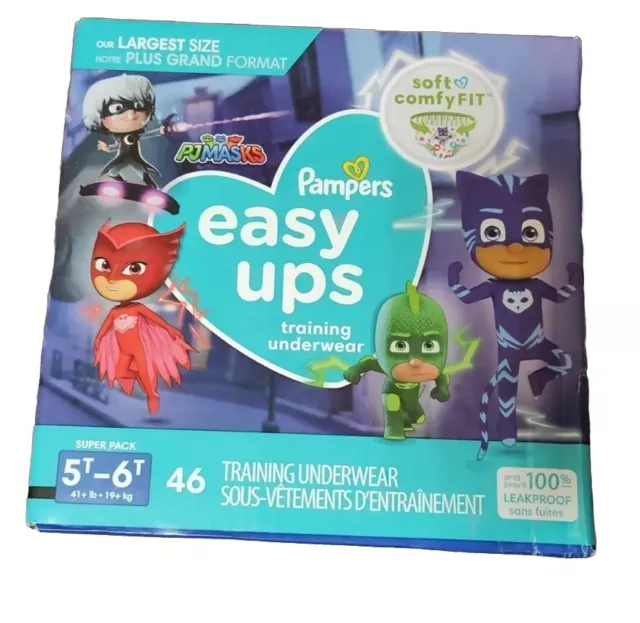 Pampers Easy Ups Training Pants 5T-6T 46 Count PJ Masks Potty Training Underwear
