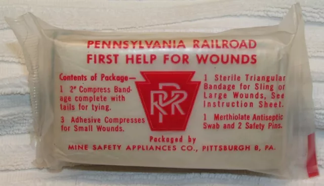 Vintage Pennsylvania Railroad Employee Pocket First Aid Kit