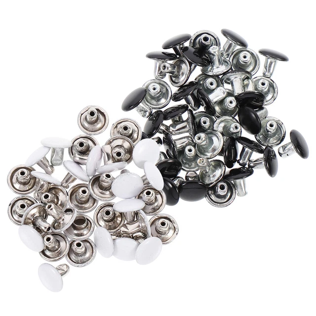100 Sets Punk En Cuir Tache Arrière En Cuir Rivet Boutons Jean Jeans