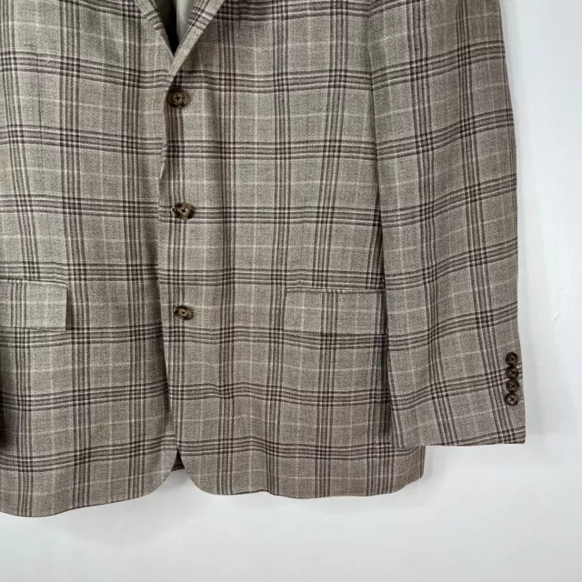 Brooks Brothers Blazer 1818 Regent Hemp Mens Sz 44R Wool Blend Plaid 3