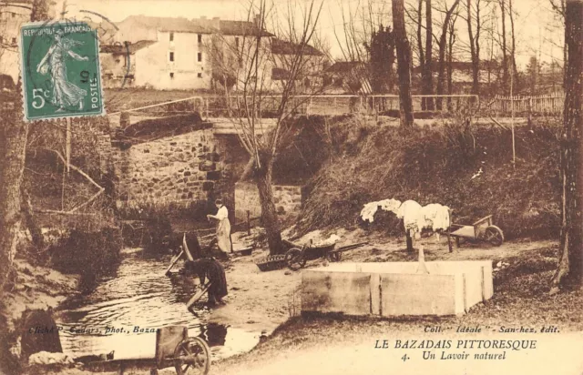 Cpa 33 Le Bazadais Picturesque A Natural Wash