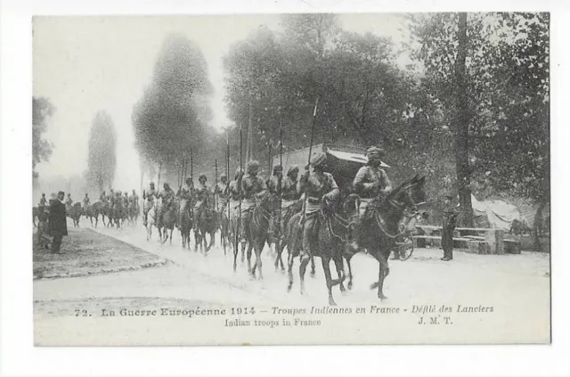 Militaire Guerre 1914 Troupes Indiennes En France  Defile Des Lanciers
