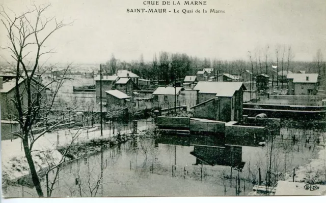 CPA FRANCE -  94  - Crue de la Marne - SAINT MAUR   - Le quai de la marne  -O19