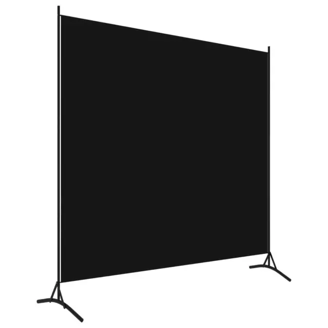 Black Freestanding 1-Panel Room Divider Privacy Screen Iron & Fabric 175x180 cm