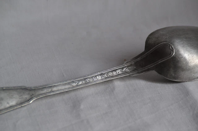 Cuillère à Ragoût Métal Argenté – Modèle Au Filet XIXème, France
